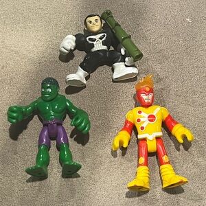 Imaginext lot of 3 Marvel figure Hulk & Punisher & DC Comics Firestorm